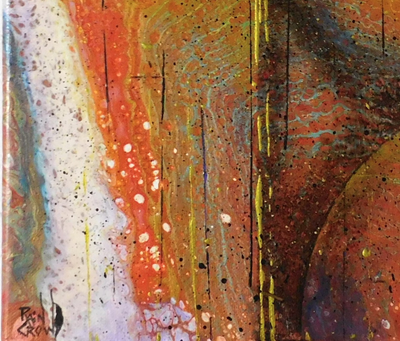 Abstract Painting Planets Outer Space Galaxy Original Art by Rain Crow