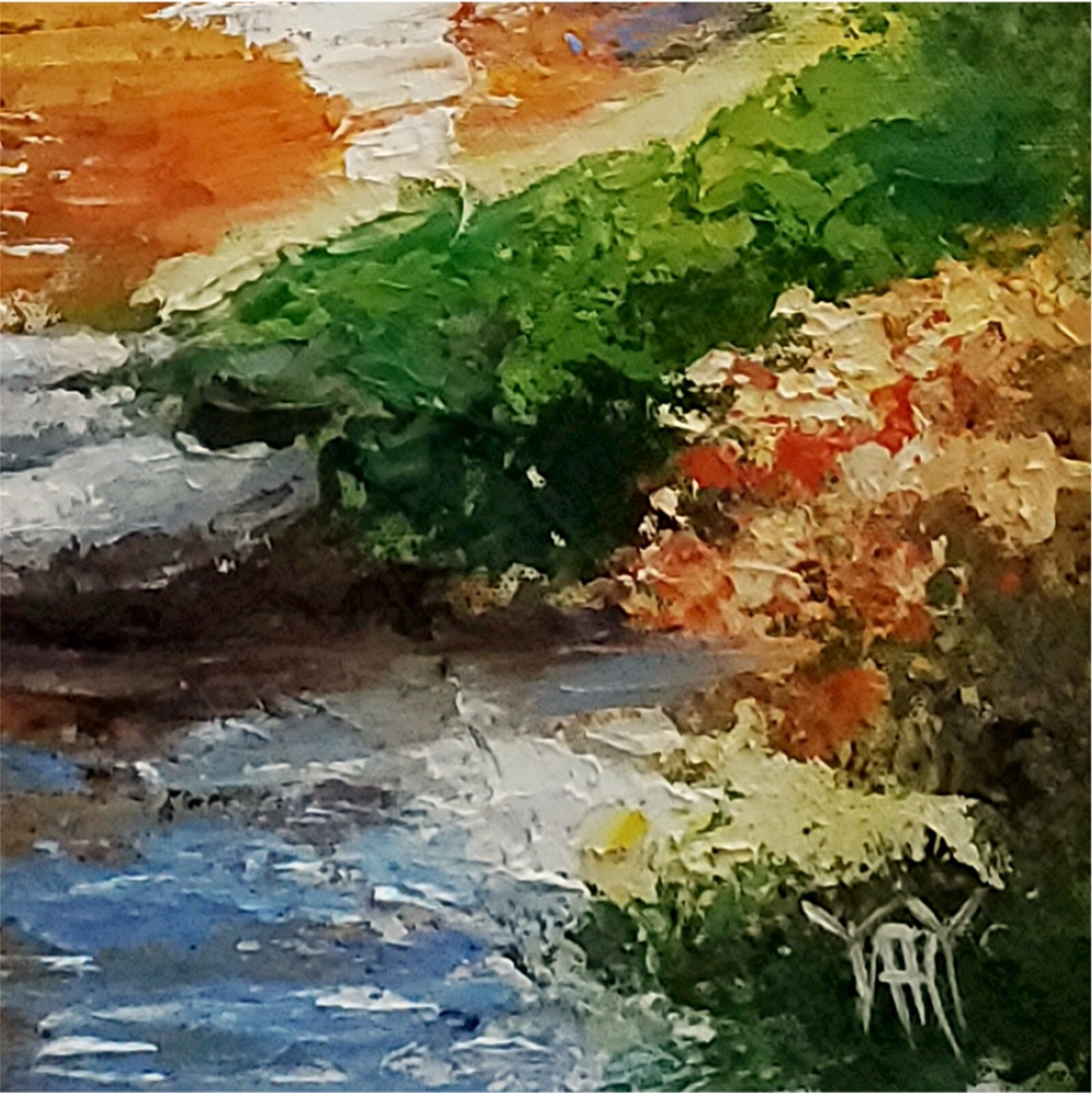 YARY DLUHOS Sunrise Trees Landscape River Water Sun Original Art Oil Painting