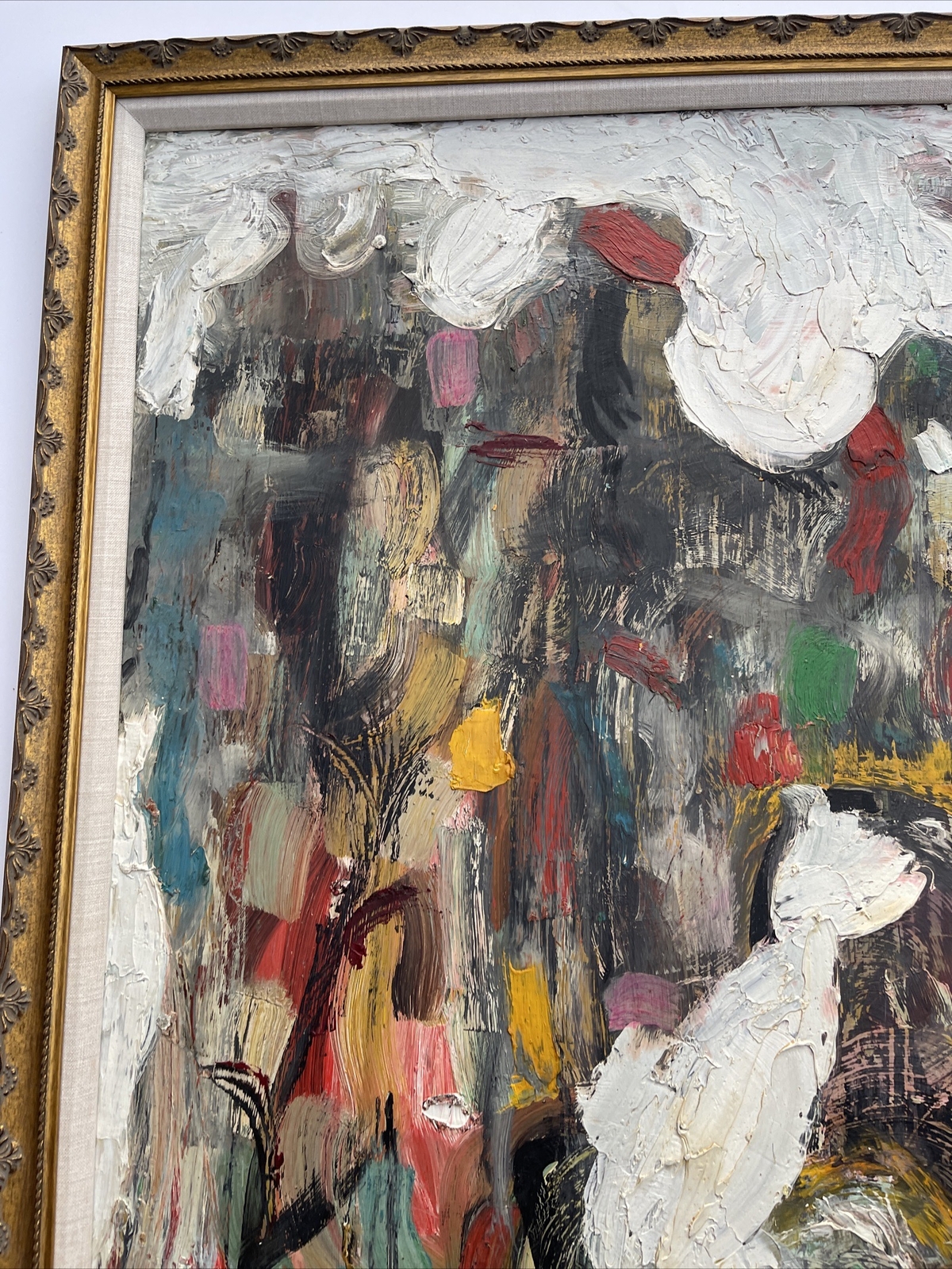 Jo Cain PAINTING ANTIQUE EXPRESSIONISM Mid Century AMERICAN CUBISM RARE Large