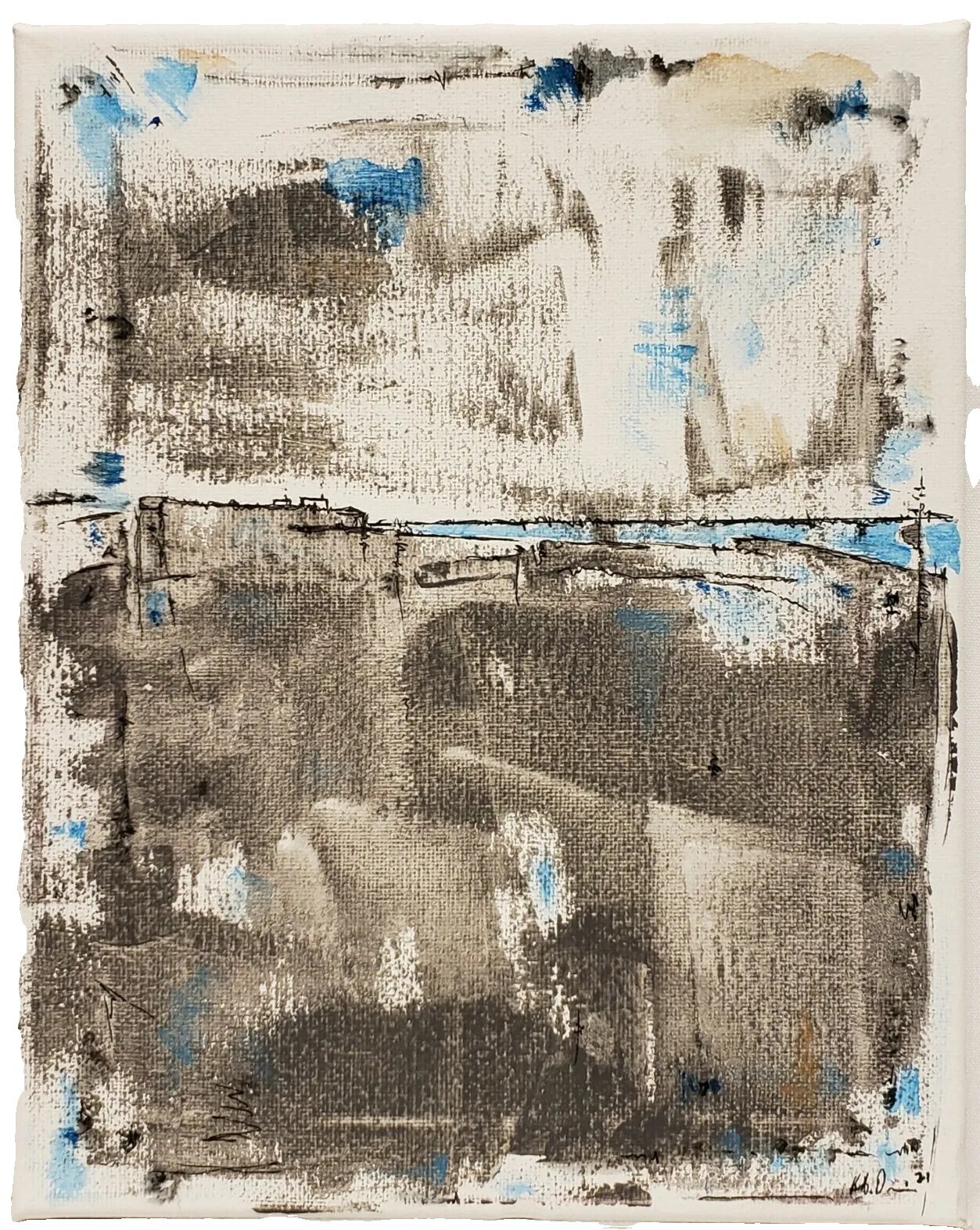 No.955 Original Abstract Modern Minimal Landscape Painting By K.A.Davis