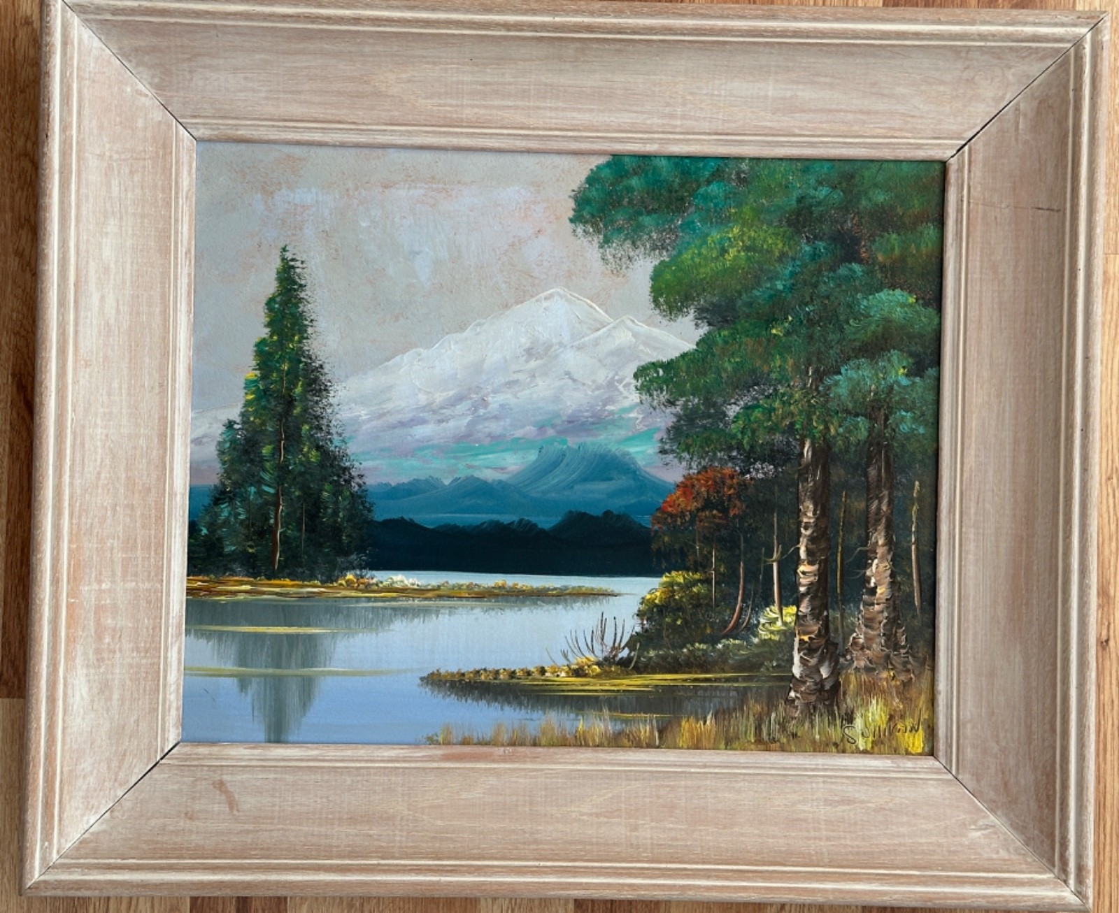 SULLIVAN VINTAGE WESTERN GENUINE OIL PAINTING ON BOARD 1960’S 22.5″ X 26.5″ X 2″