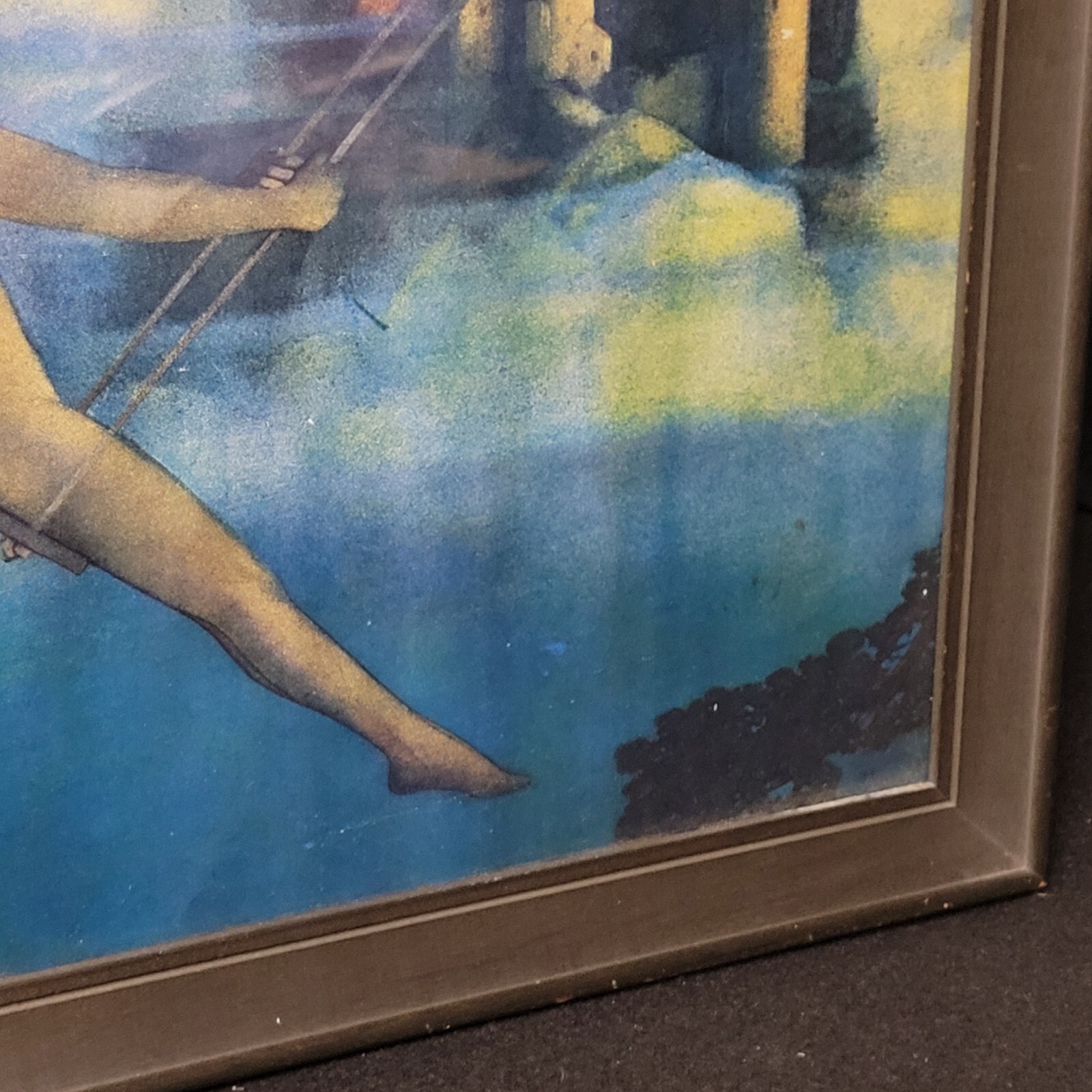 Vintage Maxfield Parrish «Dinky Bird» Art Deco Print Framed Circa 1900-1924