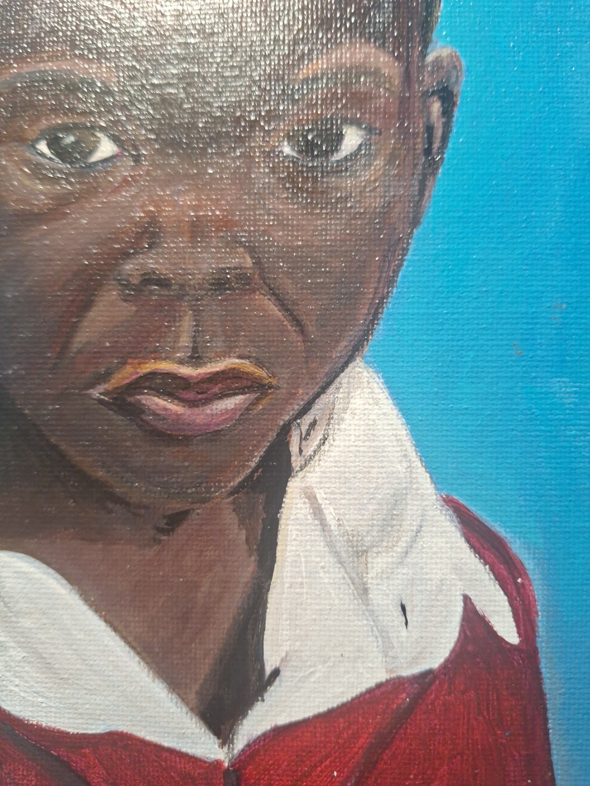 Original Hand Painted Acrylic 8×8 Portrait Panel Vibrant Home Decor Signed