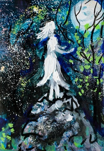 ACEO Original Painting Divine Energy Soul Union Self Consciousness Love Star ART