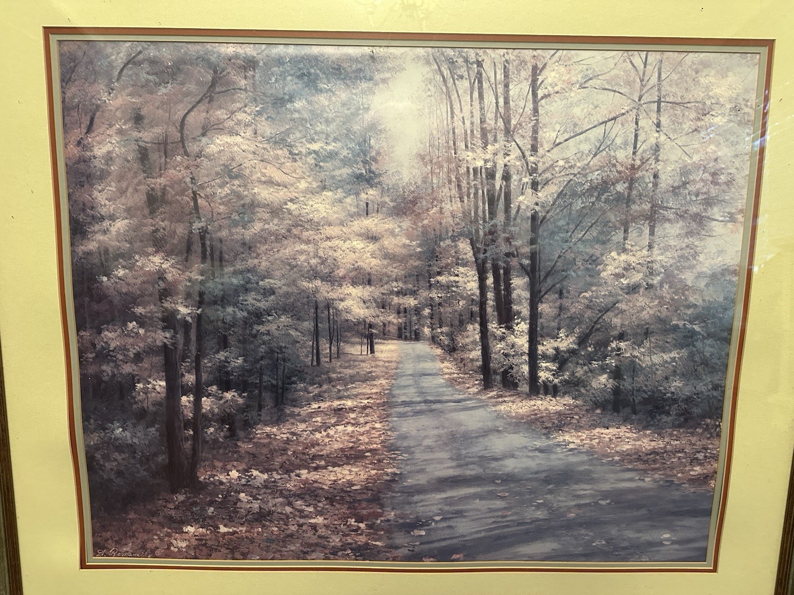 Framed Signed Painting Of Trees/Forrest Area