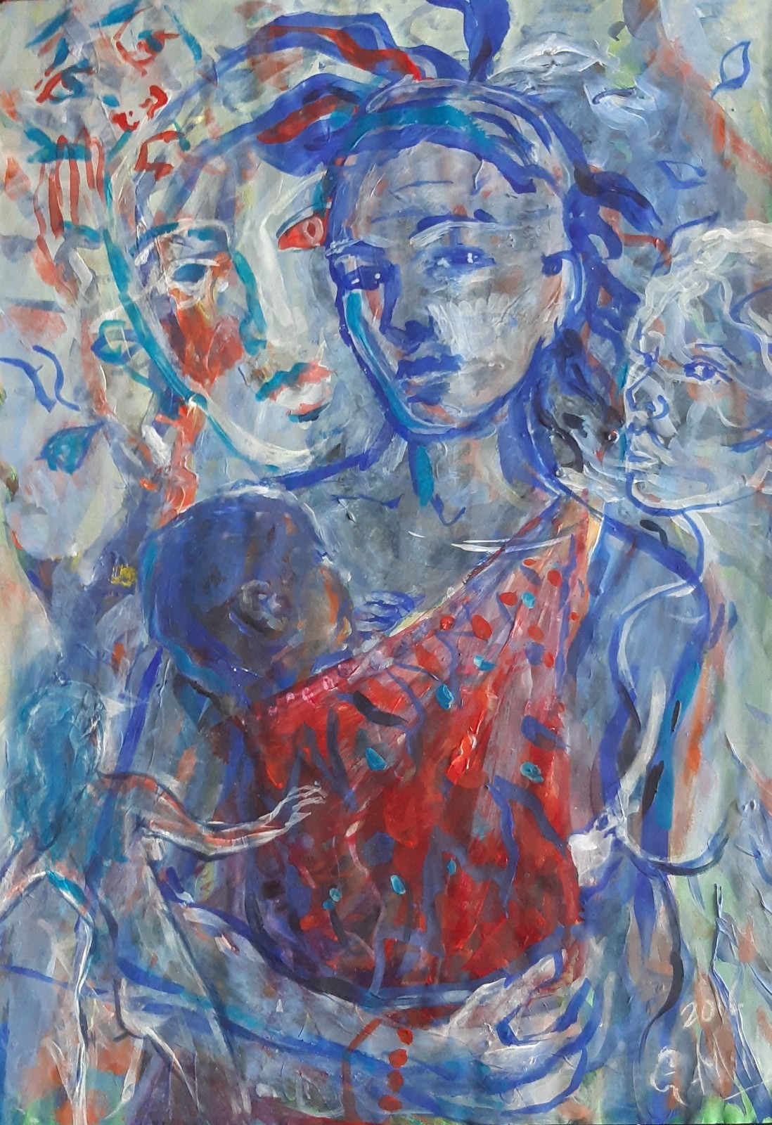 GERRY MILLER – Original Art. «Mother». 34 x 49 cm. Unframed.
