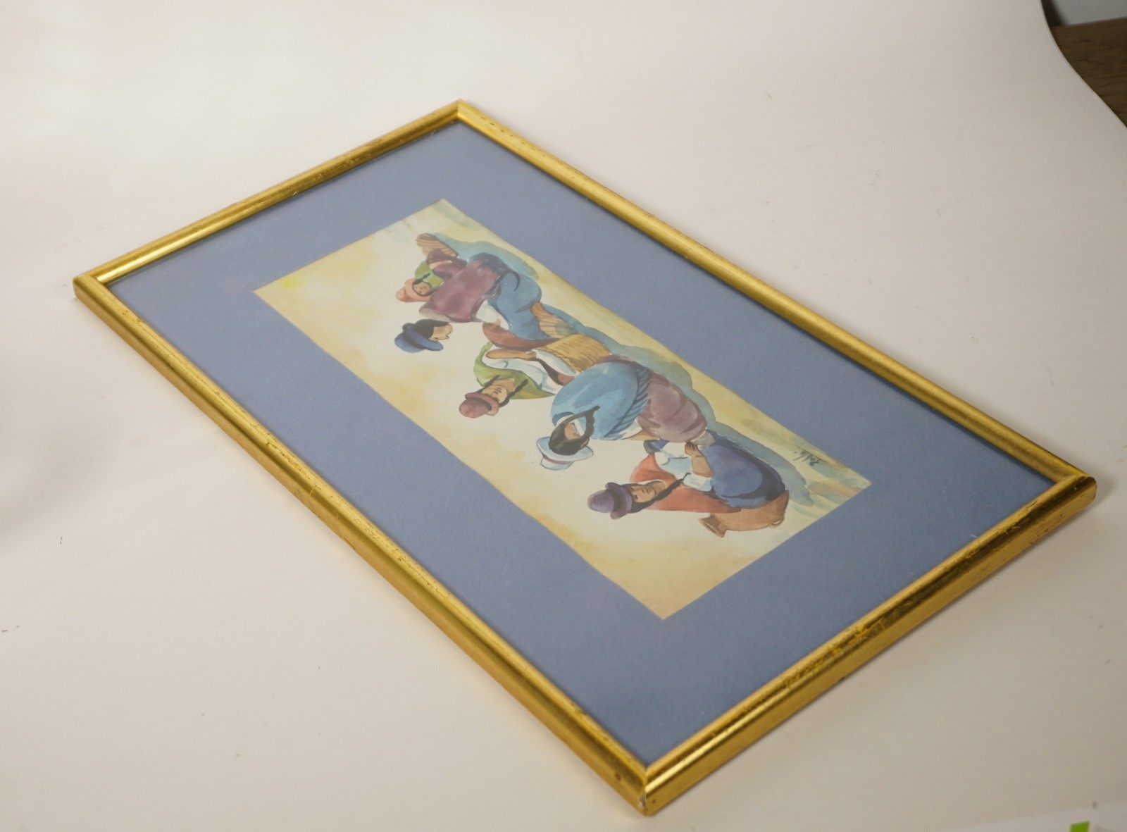 A Peruvian watercolor painting – framed and signed by artist