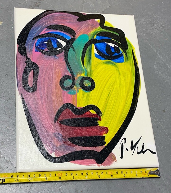 Peter Robert Keil Acrylic Painting Abstract Canvas 14+11 Inches