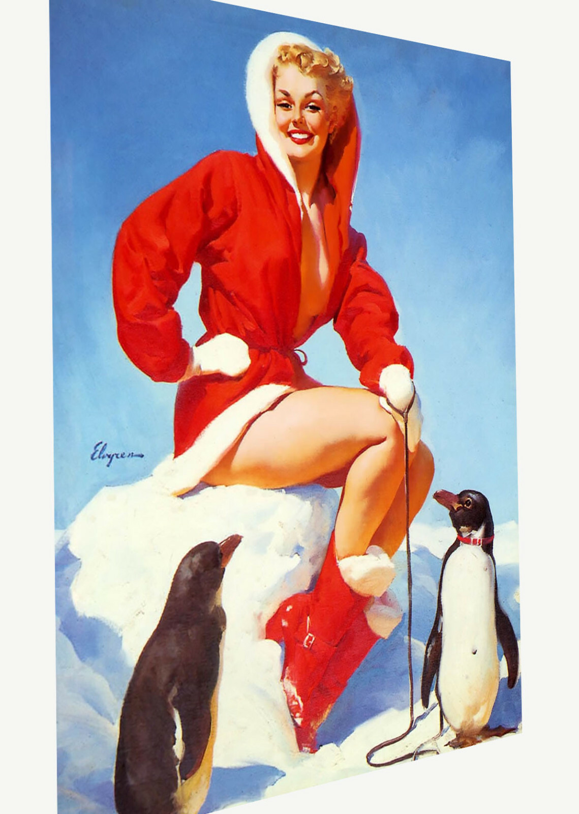 Vintage pin up model print Gil Elvgren art poster canvas painting north pole