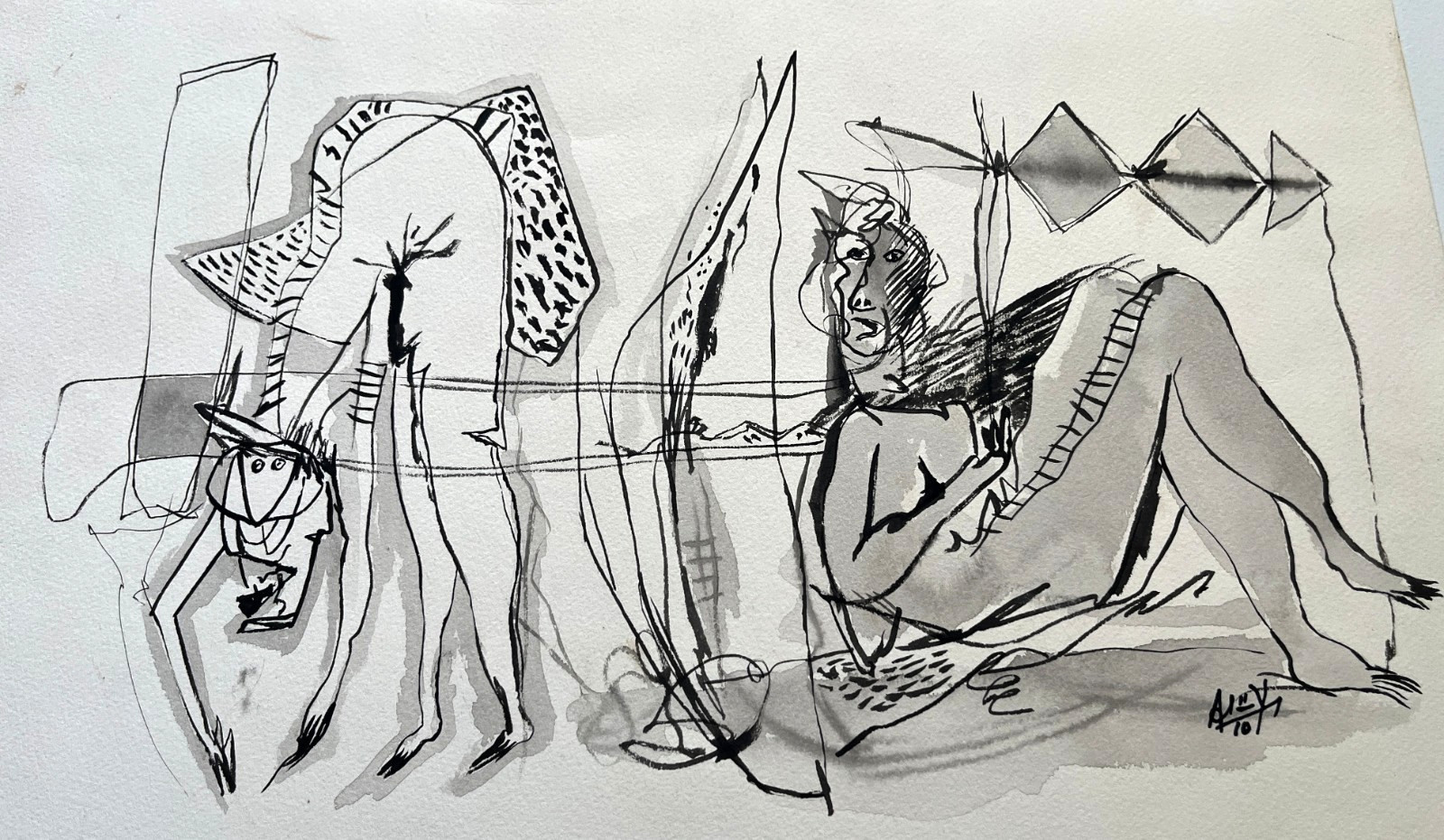 Abstract Contemporary Art Painting by Alejandro Santiago Ramirez, Mexico, 2010