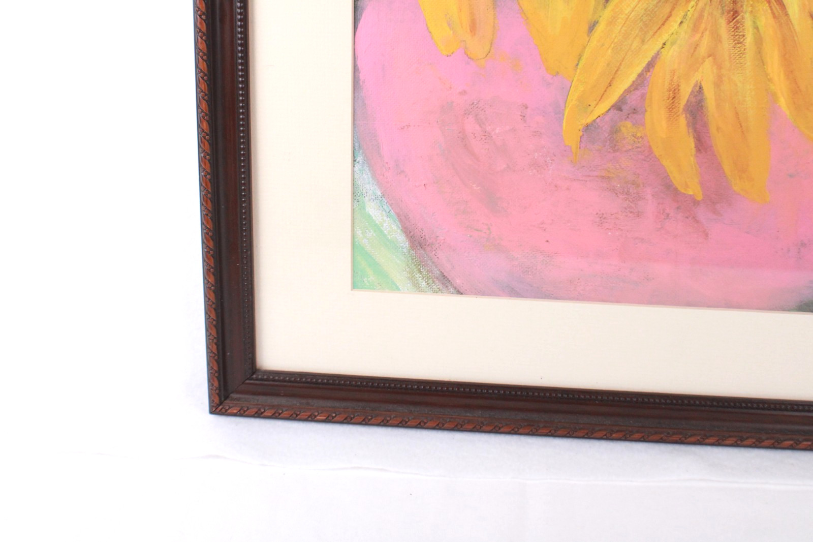 Vintage Black-Eyed Susans Oil Painting On Board Signed Illegible