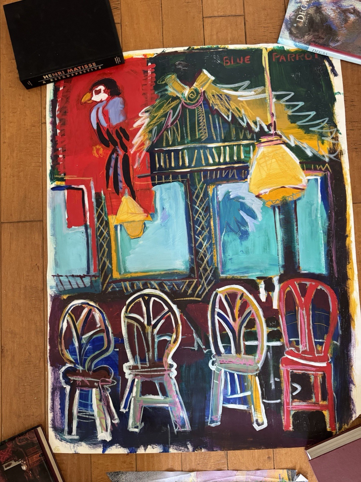 «Interior with Parrot»by Frank Minuto Famous Californian Artist and Art Curator