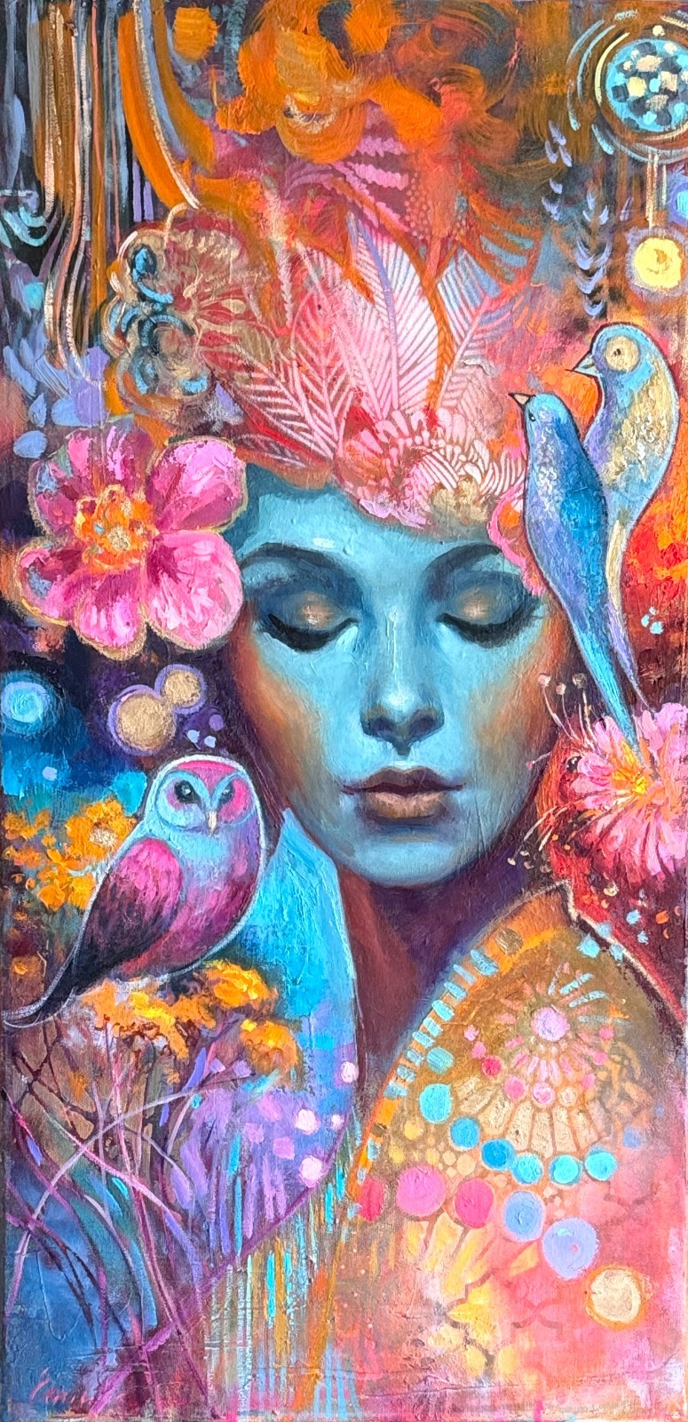 Fantasy Girl Whimsical oil painting original Art figurative