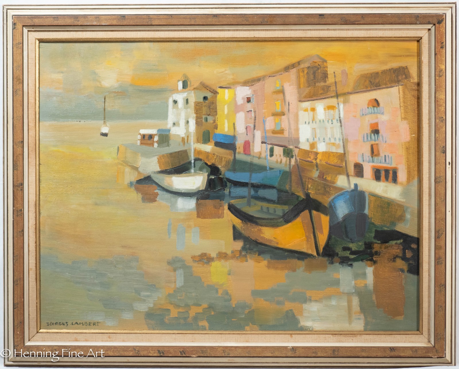 Georges Lambert Impressionist Oil Painting Sete Southern France Sunset 24×30″