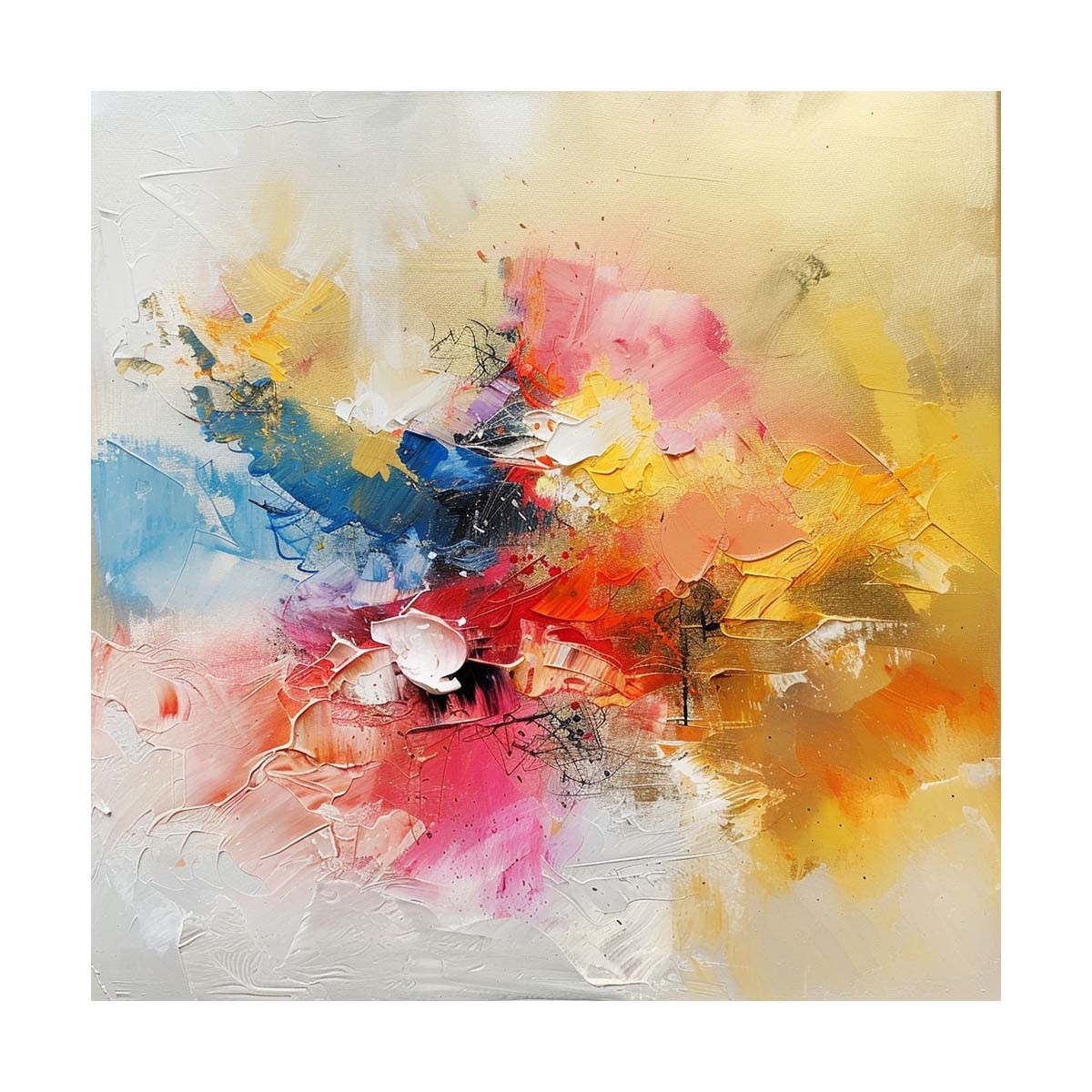 Large Textured Abstract Acrylic Oil Painting On Canvas Handmade Artwork A009