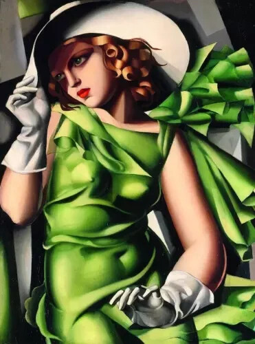 100% Hand Painted Oil Painting Reproduction OF Tamara De Lempicka Girl On Canvas