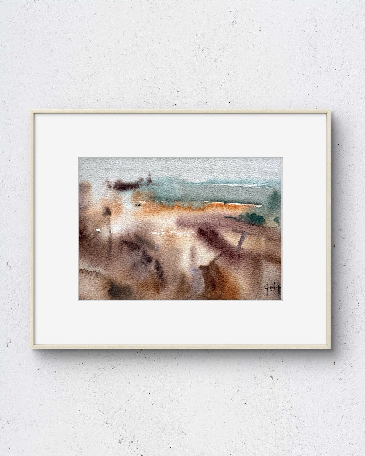 Lake Study No.2 7×5 Watercolor Painting Chicago Landscape Fine Art Wall Decor