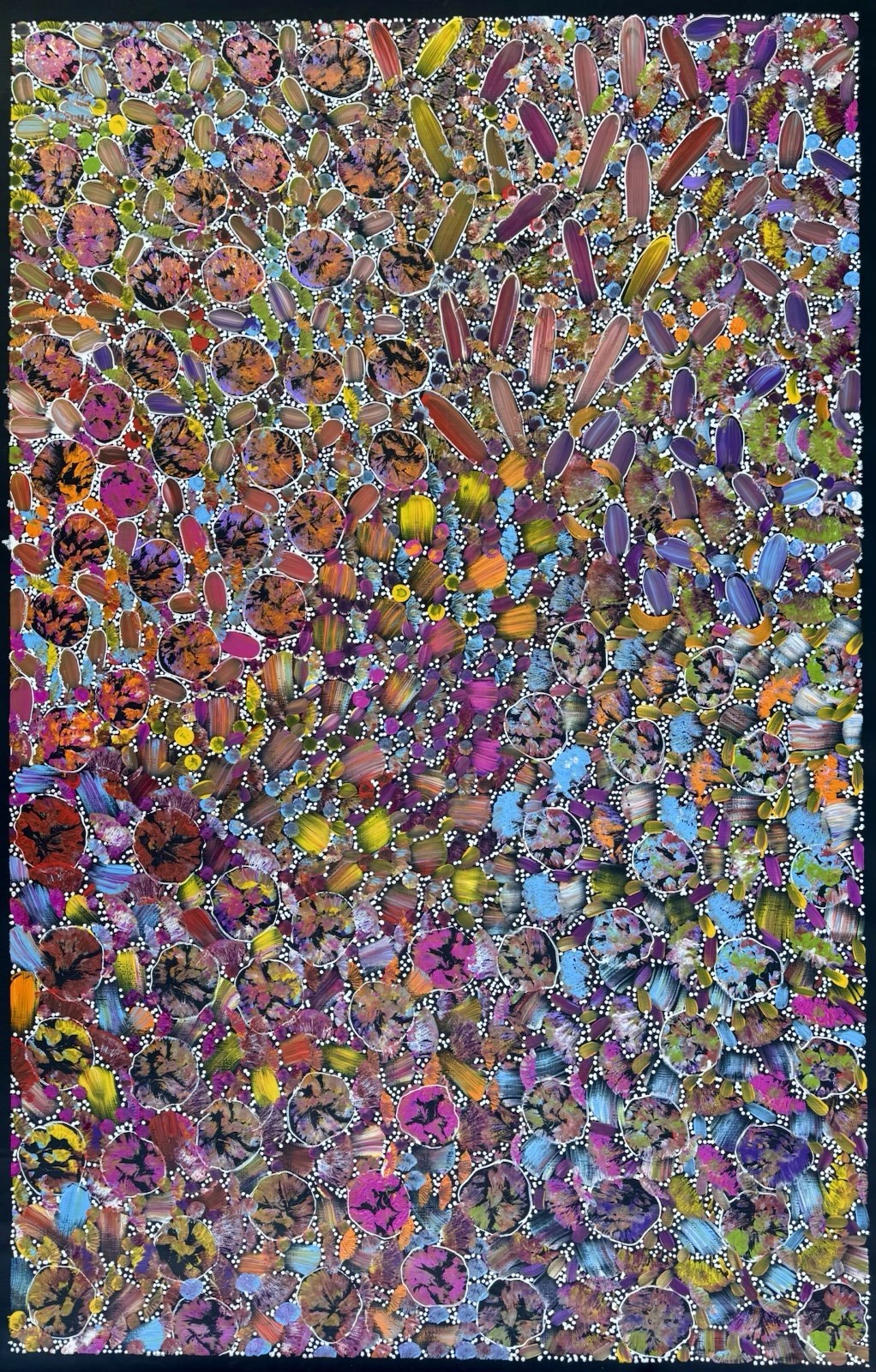Rachael Nambula. Authentic Aboriginal Art. Size 150cm x 95cm ,Pencil Yam