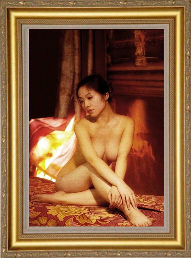 Hand-painted oil painting art female chinese woman girl on canvas 24″X36″