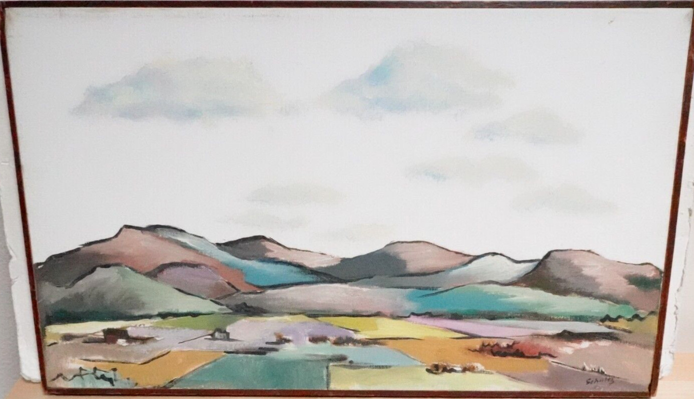 Harold A. Schultz (American, b. 1907) «NEAR SANTA FE» ORG OIL ON CANVAS PAINTING