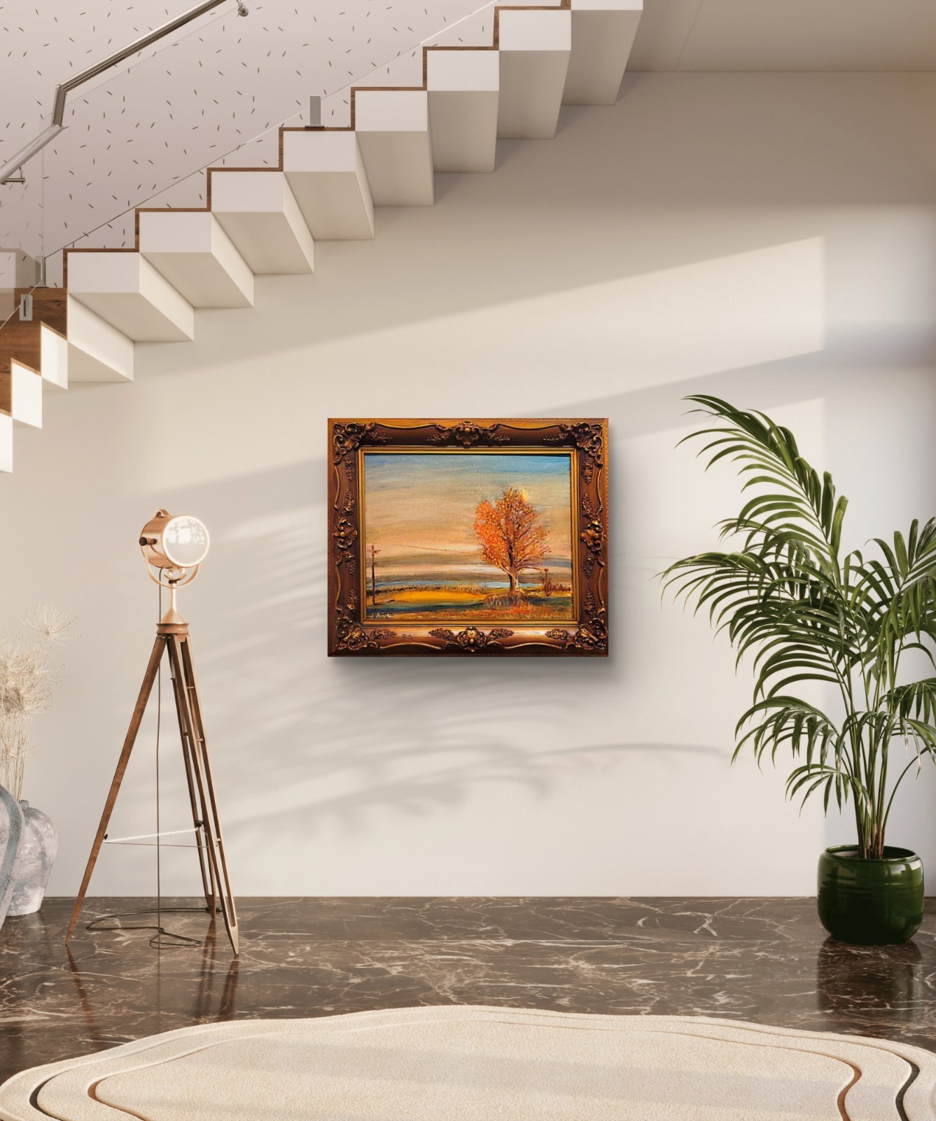 First Light over at Fingerlakes Unique Abstract Expressionism Oil Painting