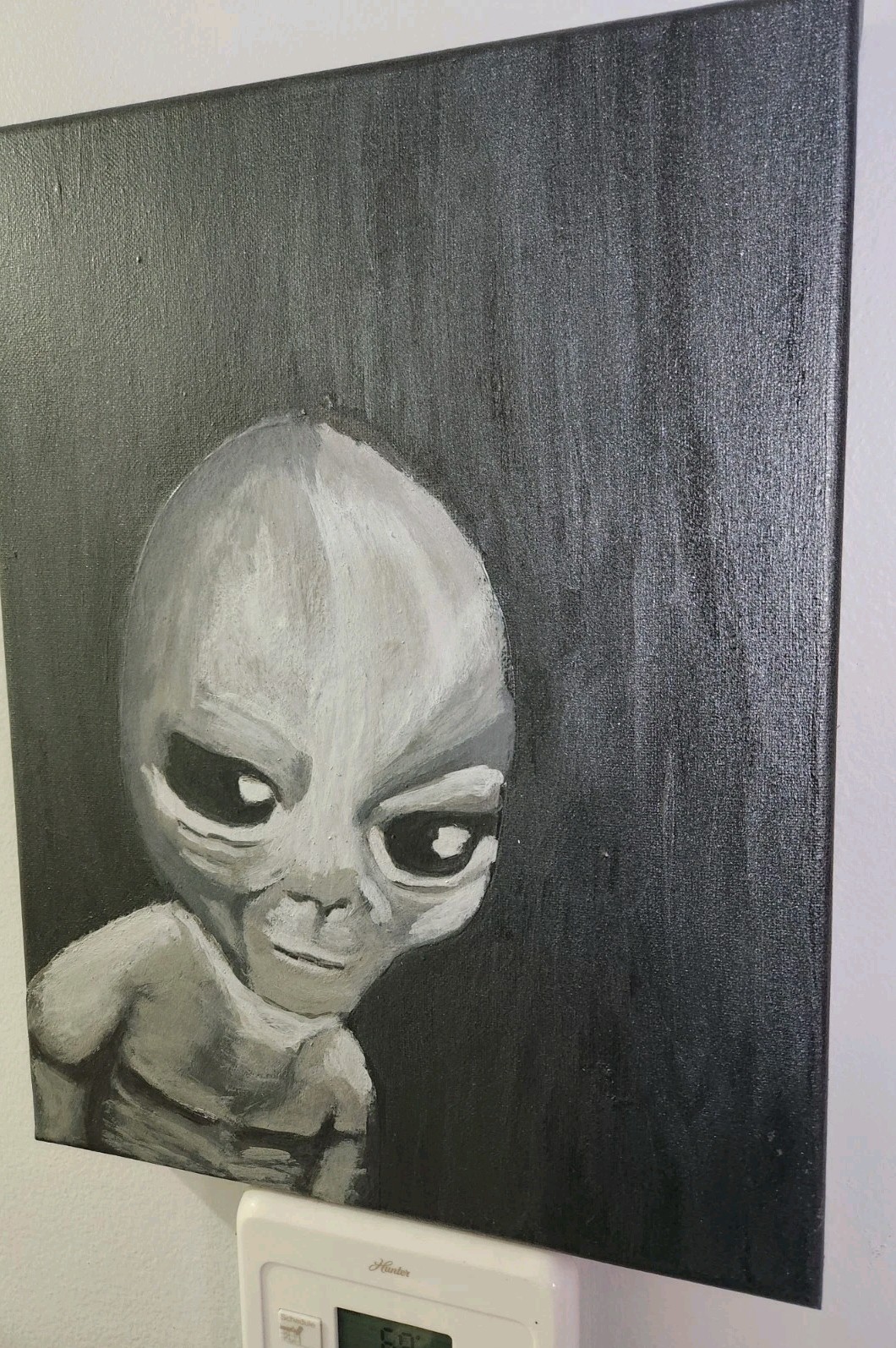 Original Alien Painting 11×14 Canvas Alien Unframed Sci-Fi Expressionist Art