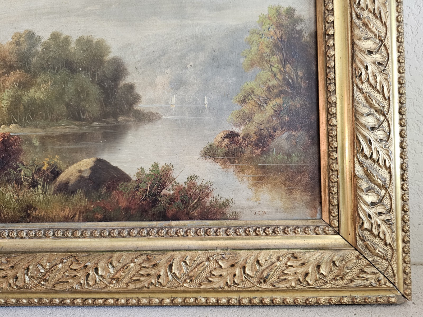 19th Century Scottish Romantic Landscape by John Crawford Wintour Framed