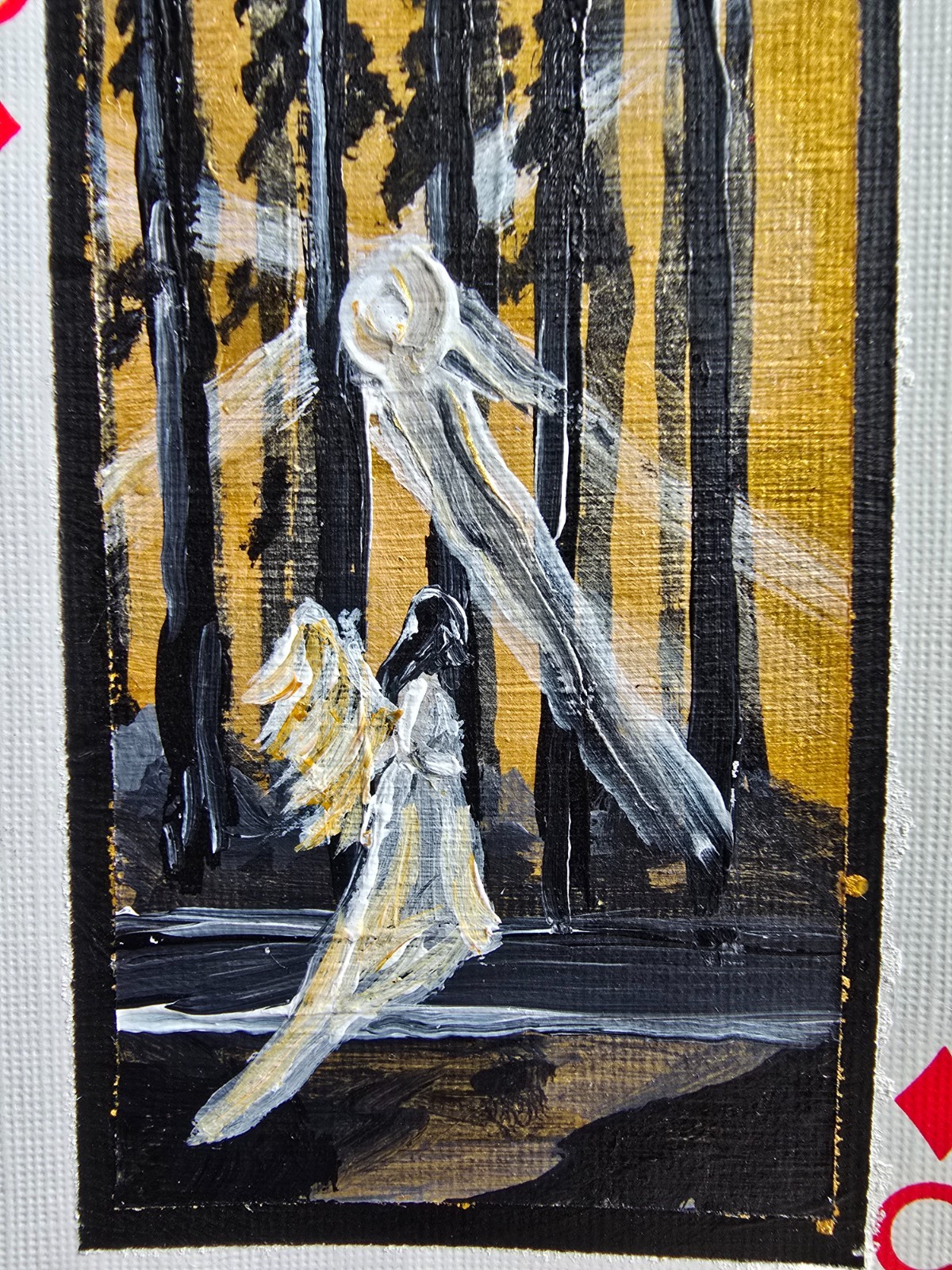 ACEO original grounded angel , fantasy 2.5 x3.5