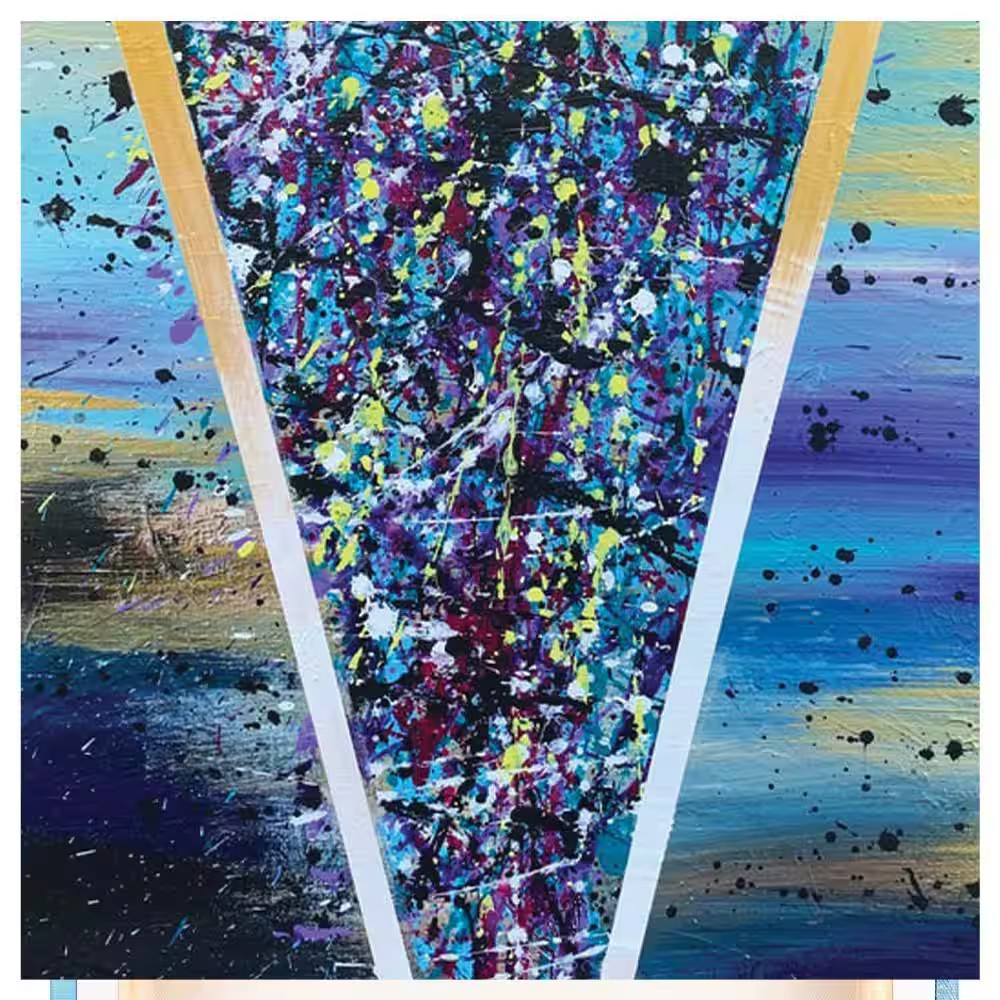 Splatter Design by Sarah Wahl 1-Piece Unframed Canvas Drawing Print Abstract Pos