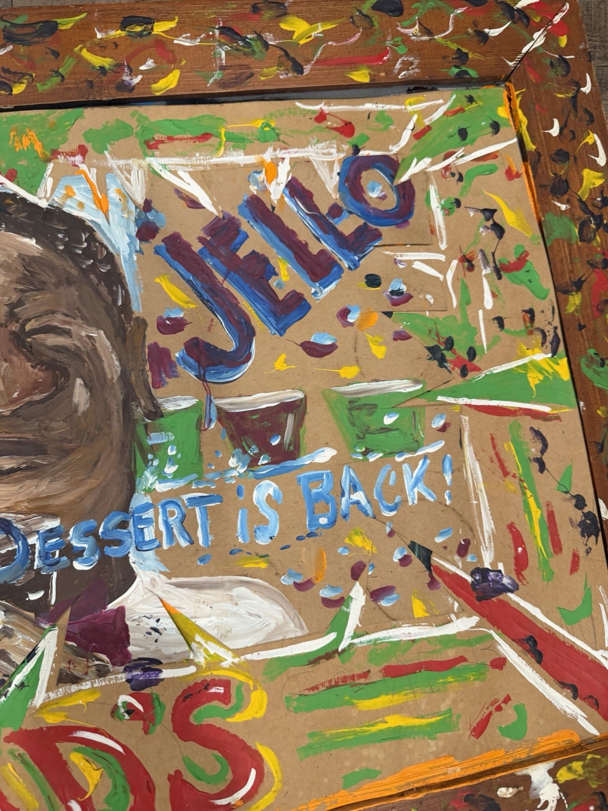 Ernest Lee 1996 Jell-o Original Art Work on Board Signed Folk Art Medium