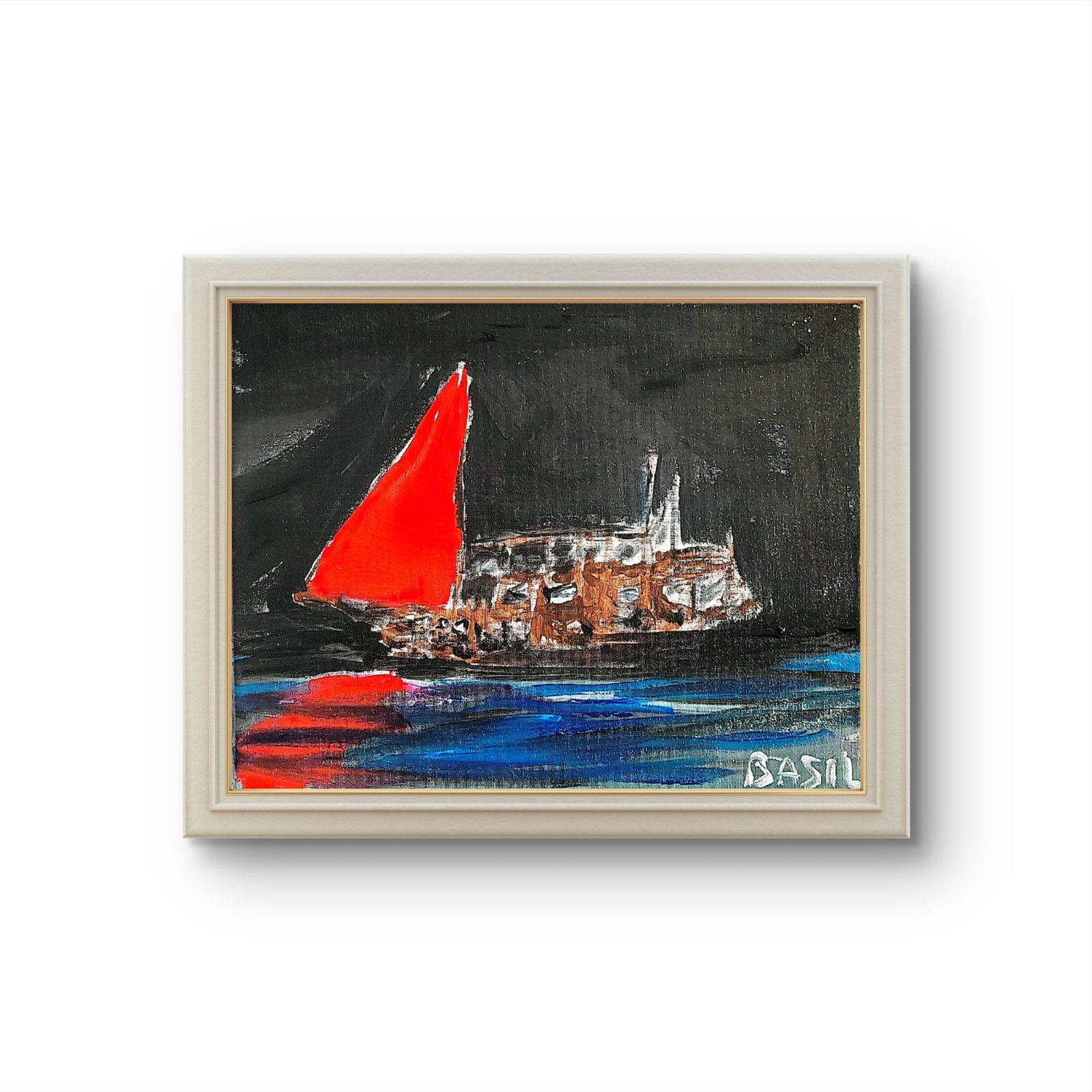 Ghost Ship Neo Expressionism Original Artwork Canvas