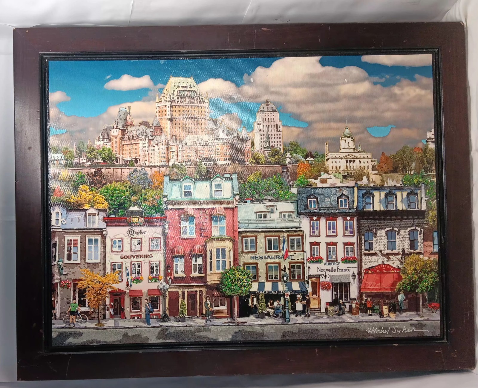 Michel Sylvain, «FAIT A LA MAIN» Colorful Bright Framed Art Canada