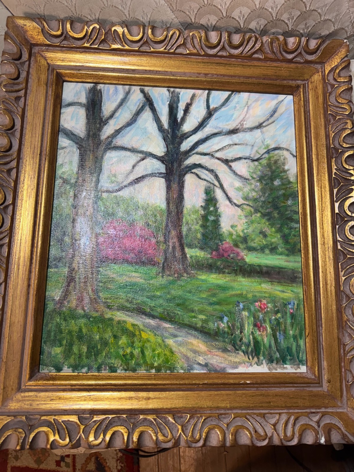Richard A Schmueckle (1903 – 1988) «Park Landscape Scene»- Oil Painting – Framed