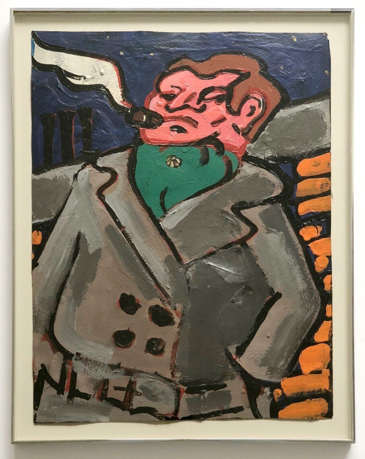 DAN FREEMAN Original SIGNED 1980 Unique Acrylic Paper Framed