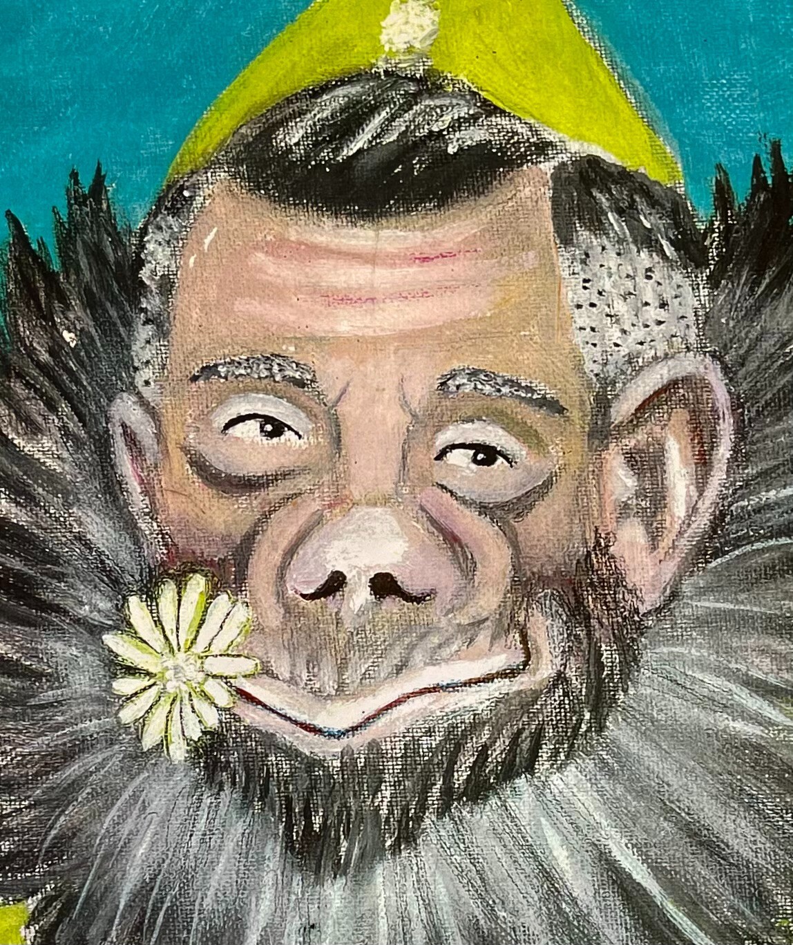 «JOHNNY CARSON as a MONKEY» L.A. Outsider Artist LEMOINE REDMOND Photocopy PRINT