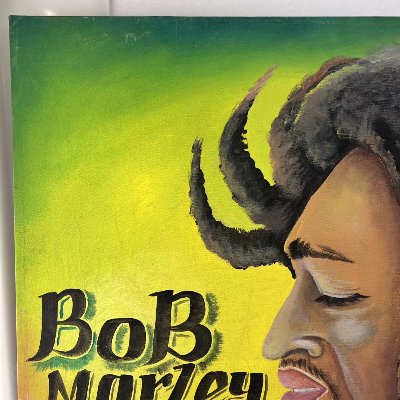 Bob Marley Artist Signed Original Painting Canvas Haitian Artist Rasta Lion Zion