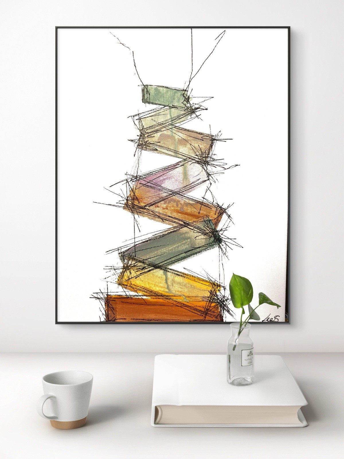 Original Abstract Expressionism 11×14 Handmade Signed Office Fine Wall Art 207