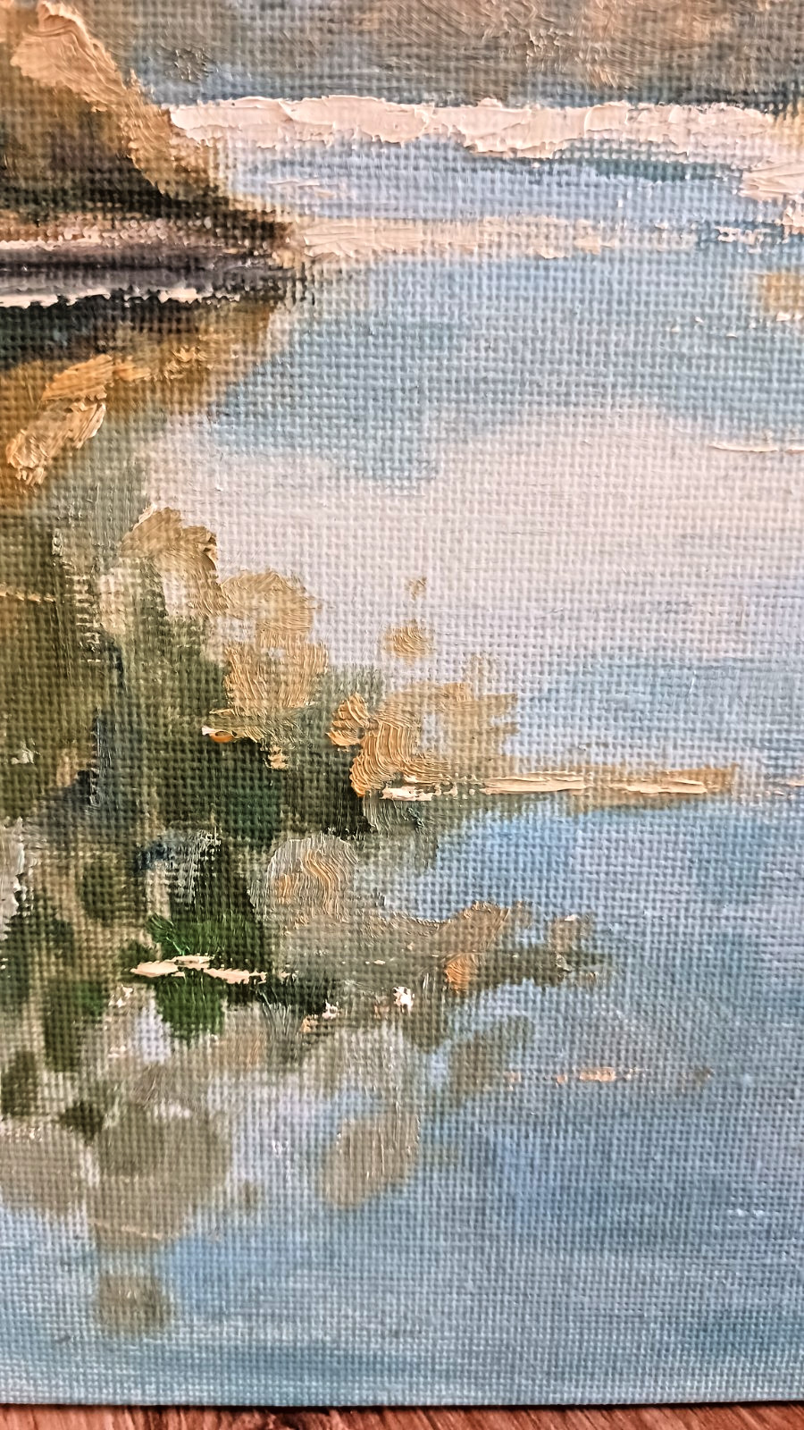 Lake Forest ORIGINAL Oil Painting Modern River Reflection Water Fine Art 8″x10″