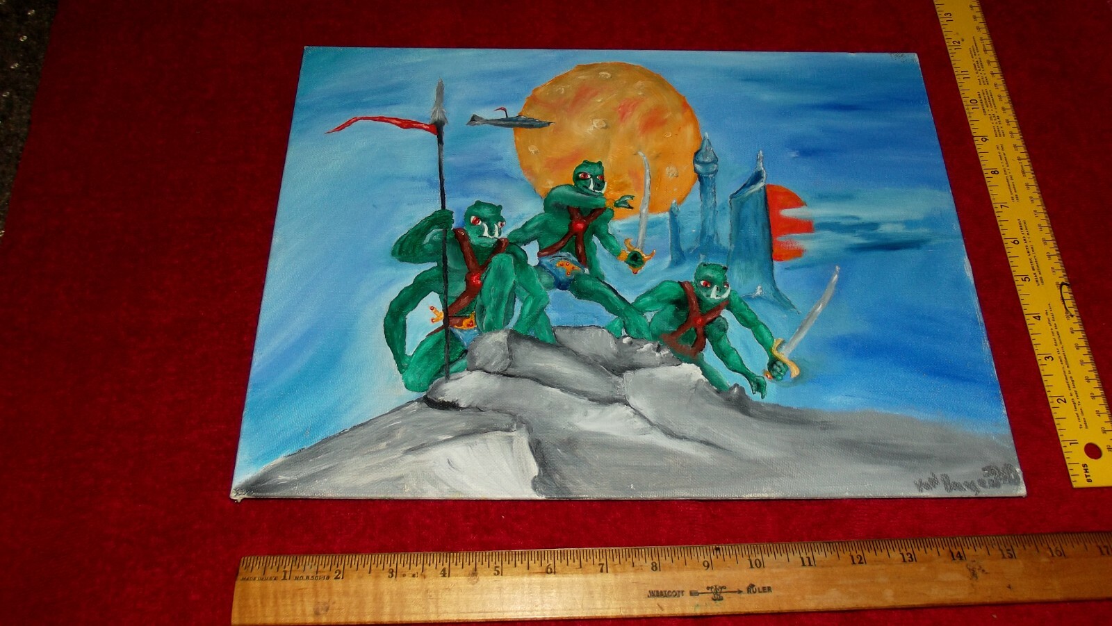 JHON CARTER OF MARS EDGAR RICE BURROUGHS THARK SCOUTS OIL PAINTING ART TARZAN