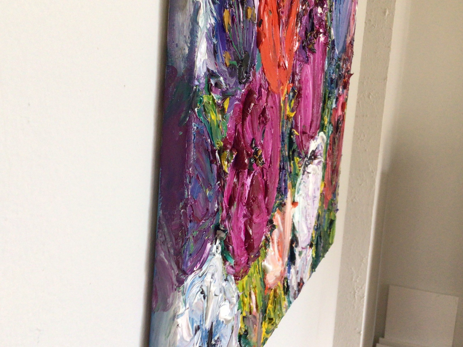 Tulips garden .Original Oil Pairing