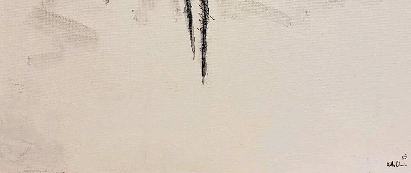 No.664 Original Abstract Minimal Landscape Drawing On Canvas By K.A.Davis