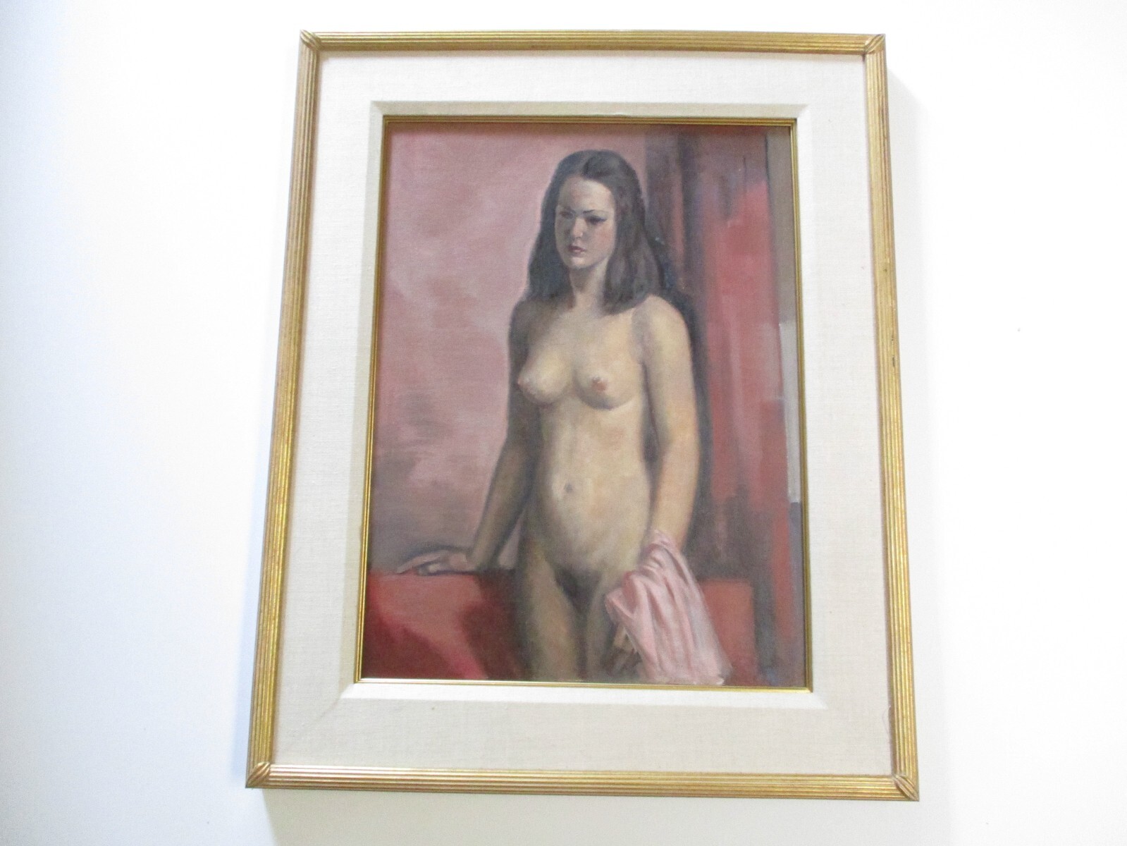ANTIQUE PAINTING JULES RAUSCHERT WPA AMERICAN MASTER PORTRAIT PRETTY WOMAN Rare