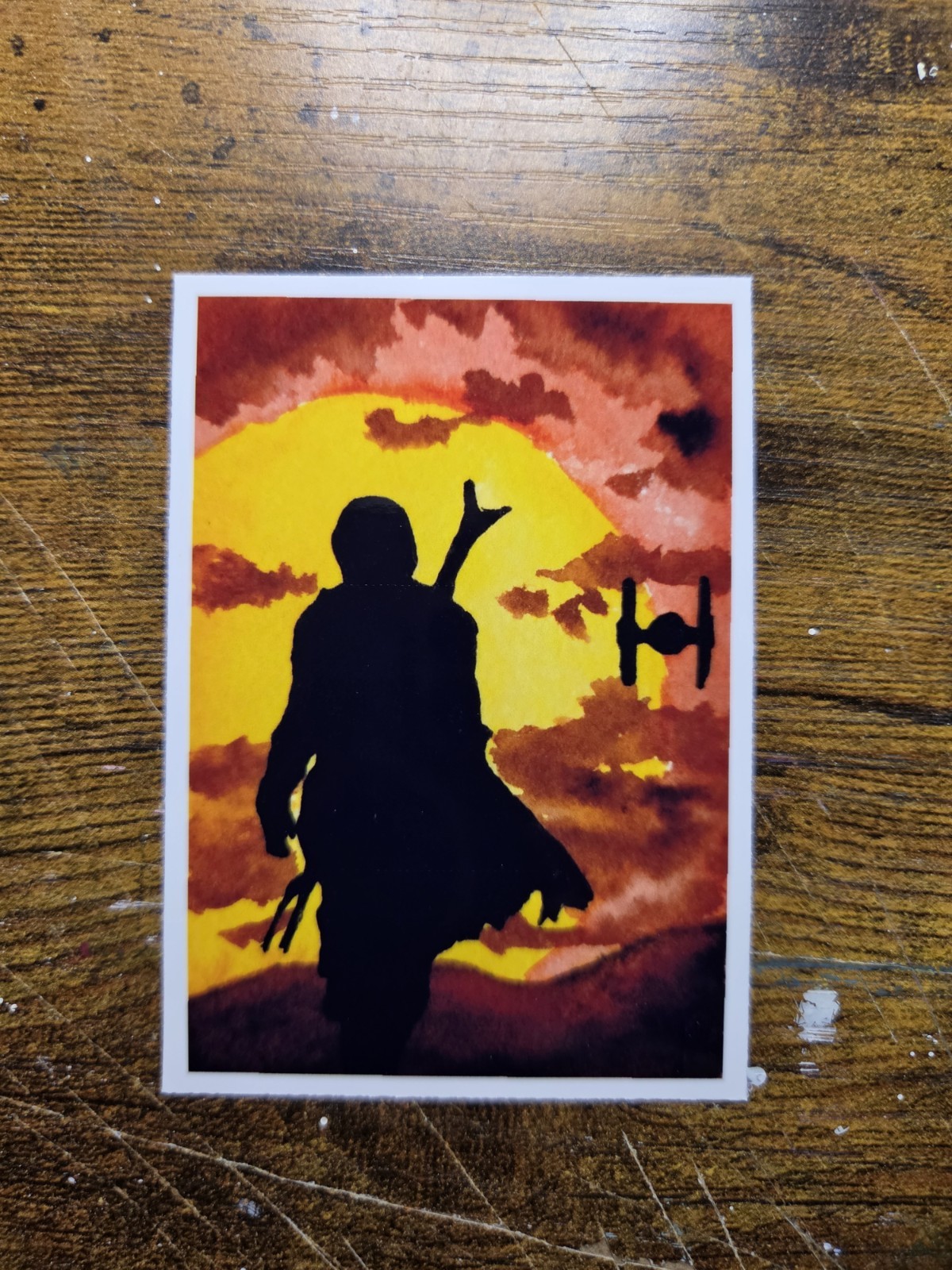 ACEO*Art Print Original The Mandalorian. Star Wars Watercolor. Art Card
