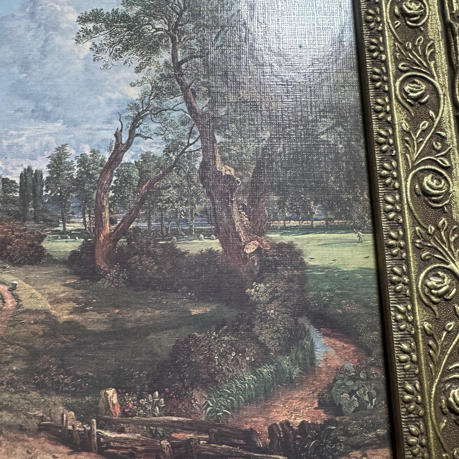 Flatford Mill by John Constable Vintage Print Framed In Decorative Wood 11×13