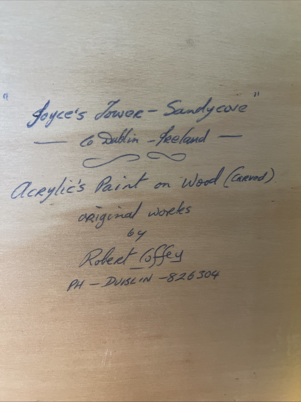 Robert Coffey 3-D Painting “Ayers House Sandycove Ireland” 1984 Signed 18×13”
