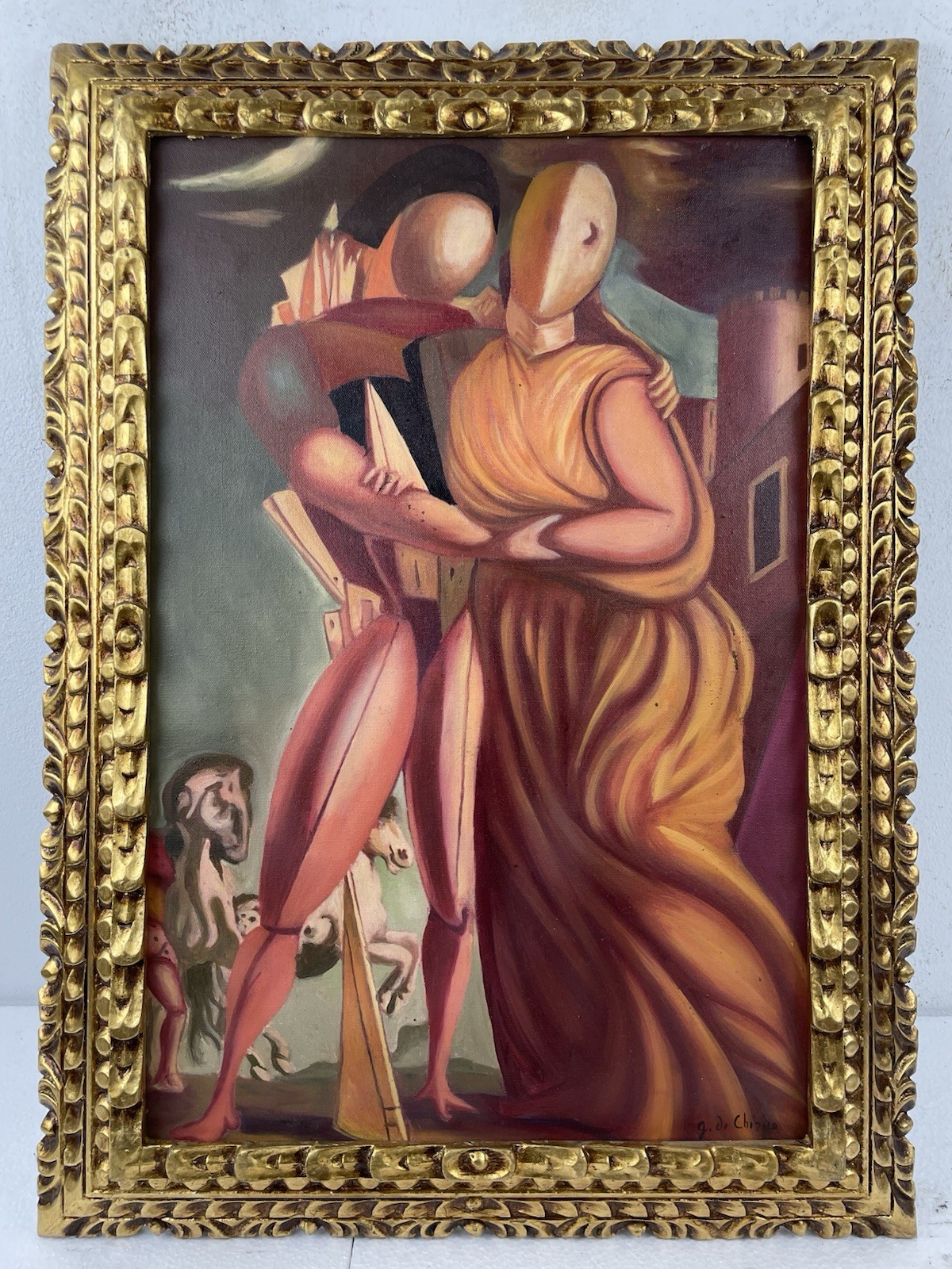 Giorgio de Chirico Oil On Canvas (Handmade) signed and stamped