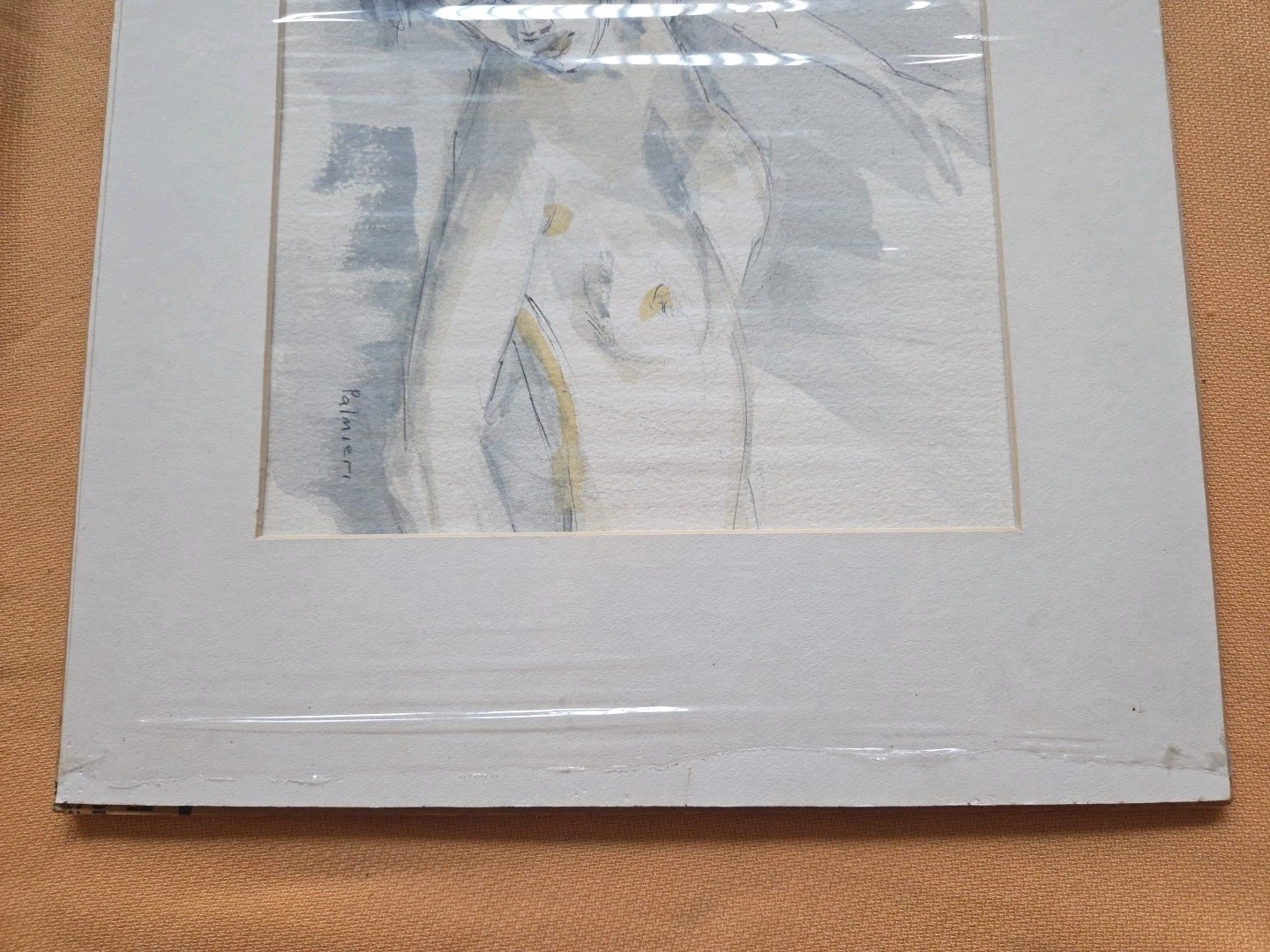 American Artist Frank Palmieri Contemporary Watercolor/Sketch Young Woman