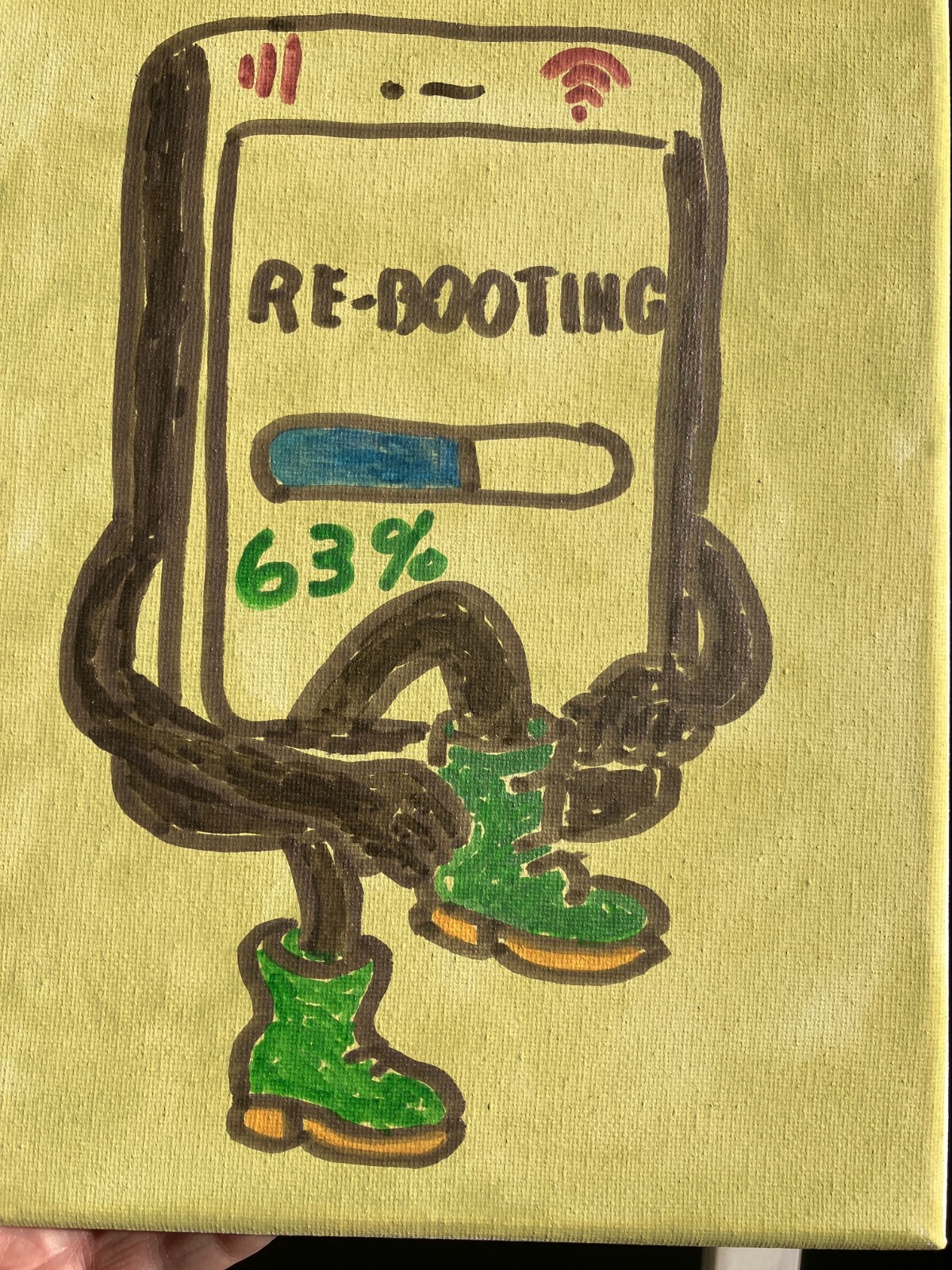 8×10 Acrylic Painting Specialist Cellphone Re-Booting «Platinum Edition» Only 1