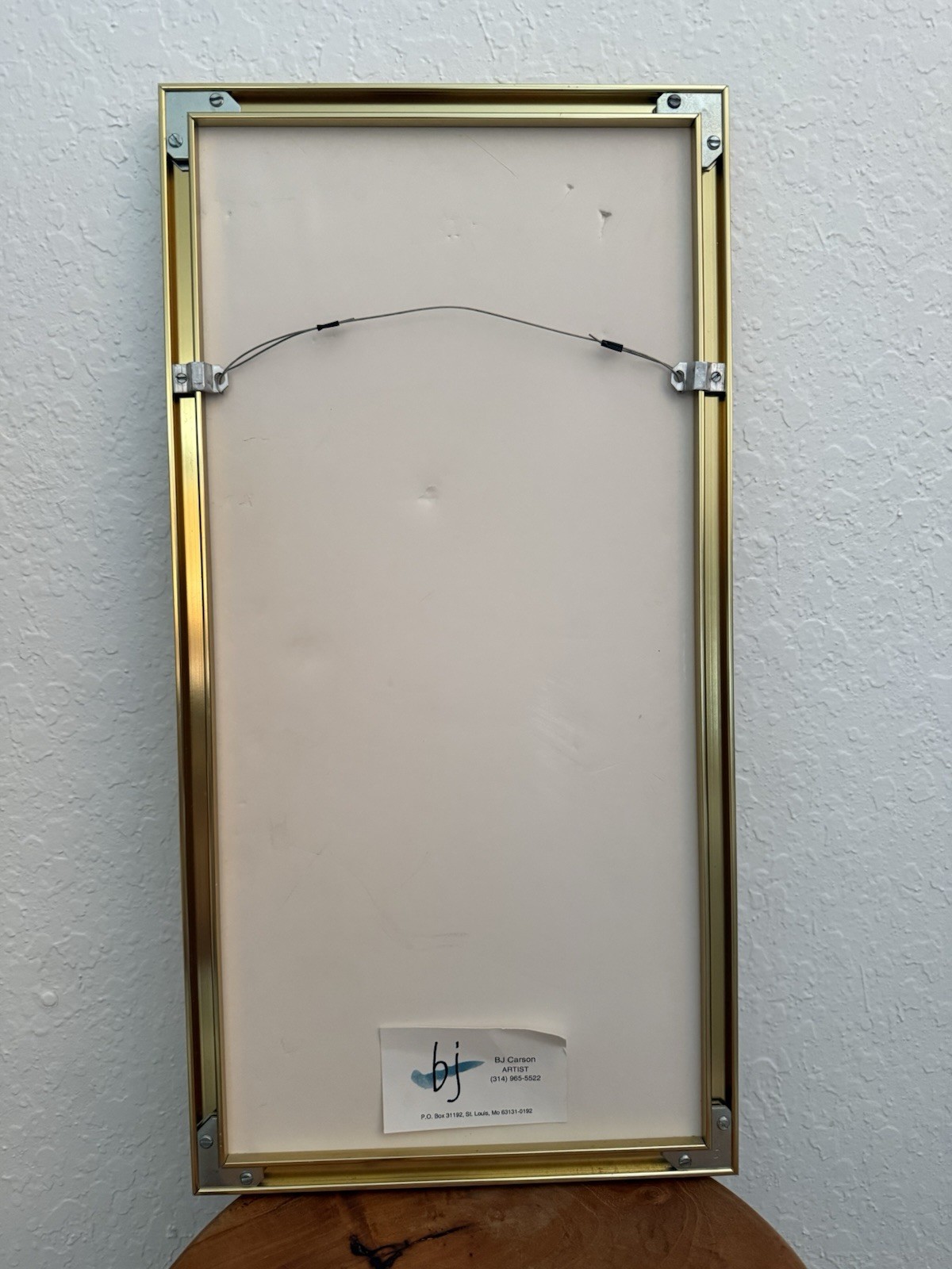 Vertical Tropical Watercolour Painting Artist Signed Framed – Gold 20”L X 10”W