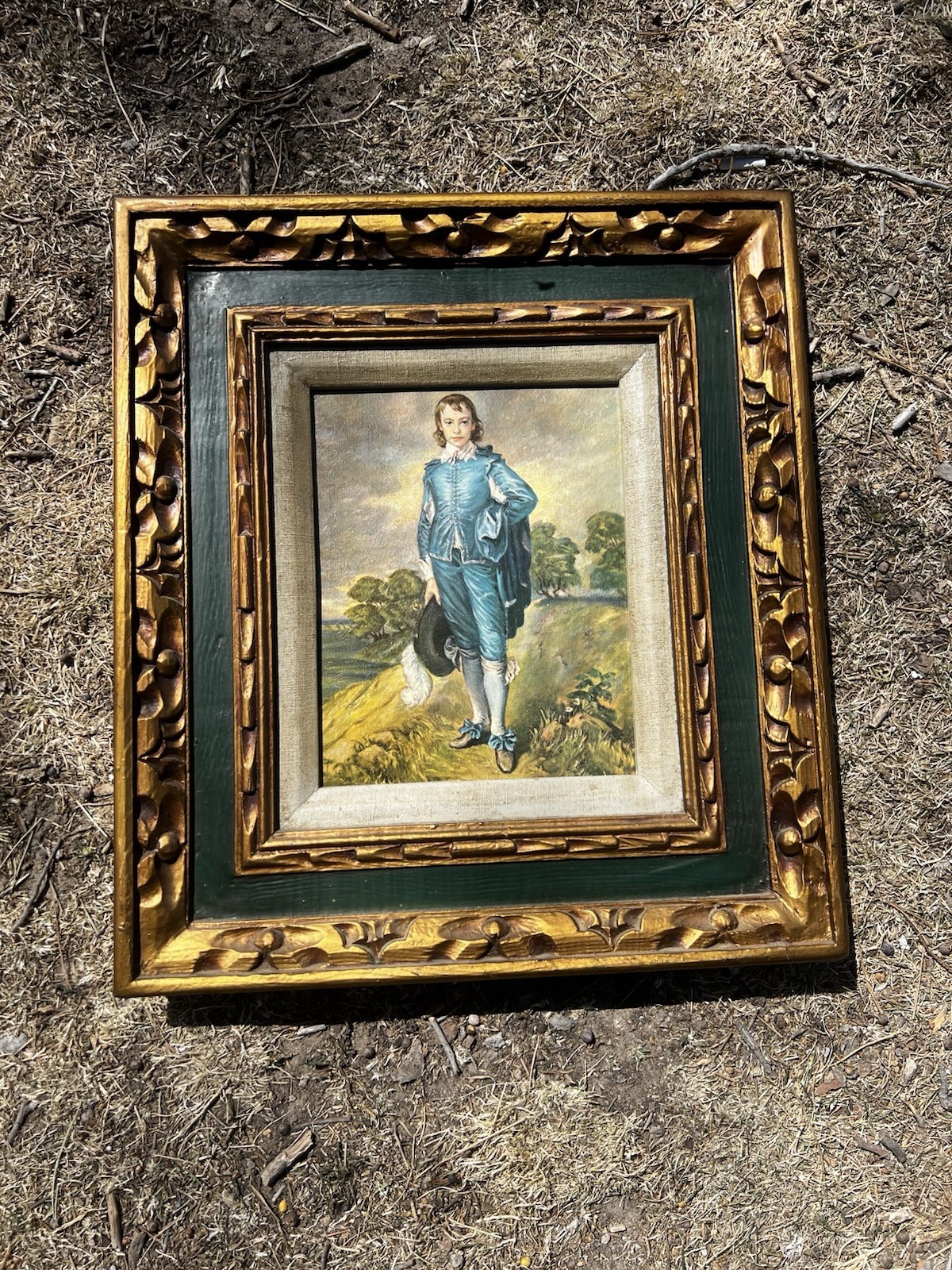 Thomas Gainsborough Blue Boy Painting Reproduction Vintage Lithograph 18×16